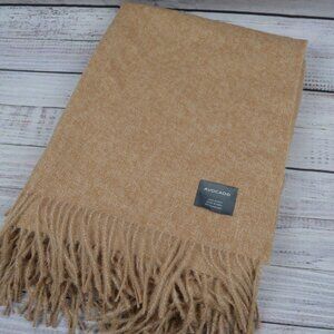 Avocado 100% Alpaca Wool Blanket Throw 50"x70" Camel Color $200 NWOT